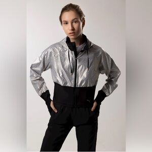 Puma silver and Black Reflective Windbreaker Jacket